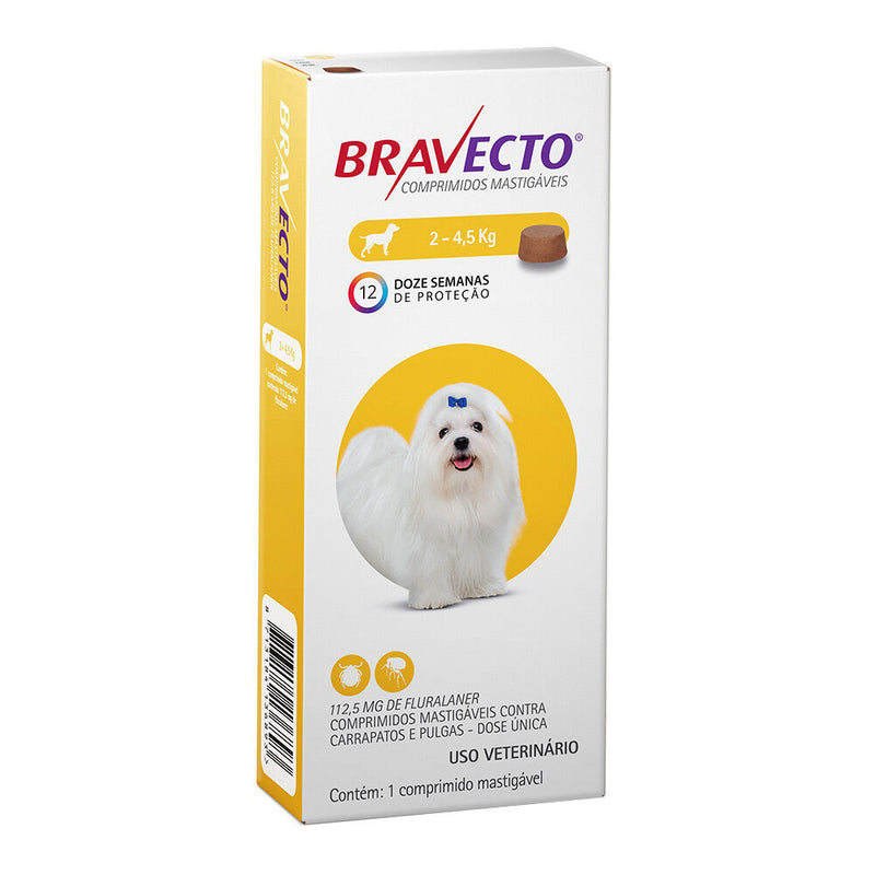 Bravecto Antipulgas Cães de 2 até 4.5kg-1 comprimido