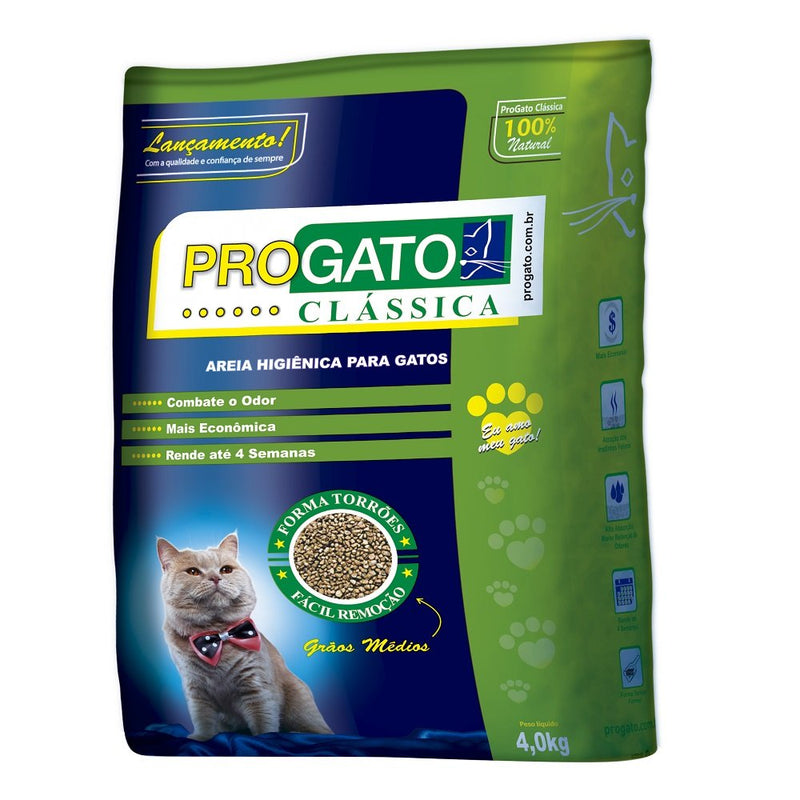 Areia Higiênica ProGato Clássica Grãos Pequenos 4 kg