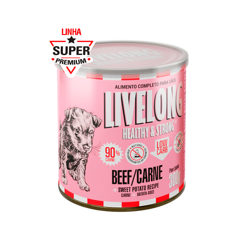 Ração Úmida Livelong Carne com Batata-Doce para Cães 300g
