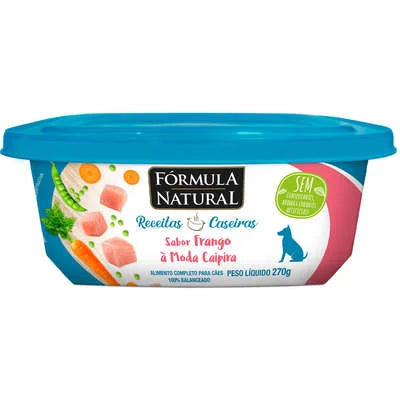 Ração Úmida Fórmula Natural Receitas Caseiras Frango a Moda Caipira para Cães