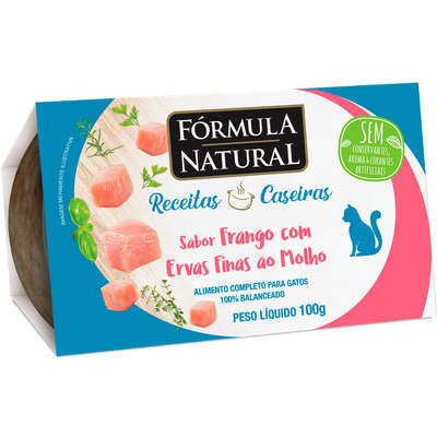 Ração Úmida Fórmula Natural Receitas Caseiras Frango com Ervas Finas ao Molho para Gatos