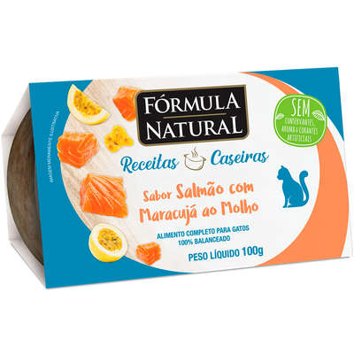 Ração Úmida Fórmula Natural Receitas Caseiras Salmão com Maracujá ao Molho para Gatos