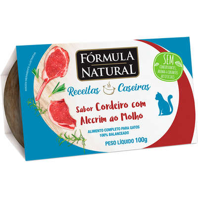 Ração Úmida Fórmula Natural Receitas Caseiras Cordeiro com Alecrim ao Molho para Gatos