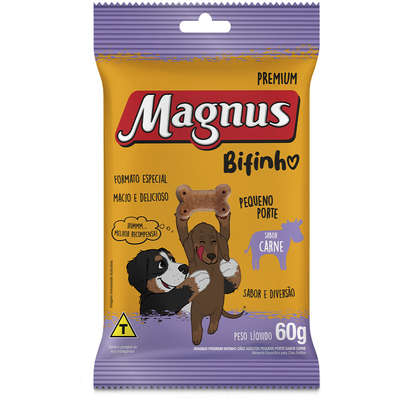 Bifinho Magnus para Cães Adultos Porte Mini e Pequeno Sabor Carne 60g