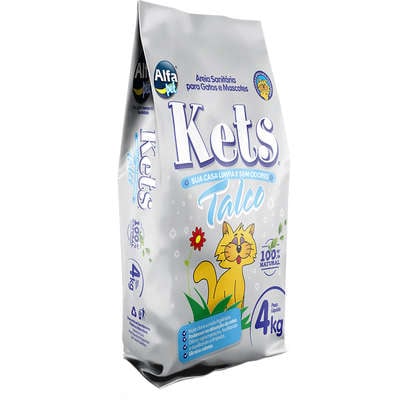 Areia Sanitária Alfapet Kets Talco para Gatos