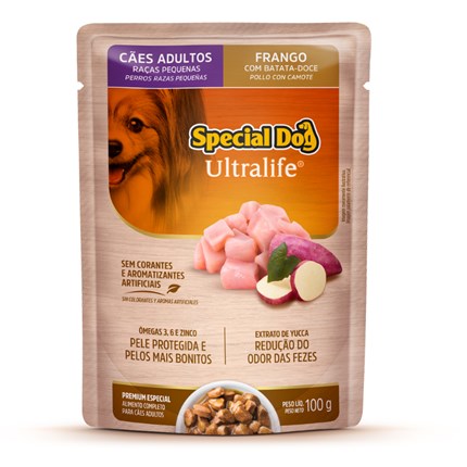 Sachê Special Dog Para Cachorros Adultos Raças Pequenas 100gr Sabor Frango E Batata-Doce