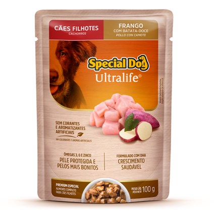 Sachê Special Dog Filhote Para Cachorros 100gr Sabor Frango Com Batata-Doce