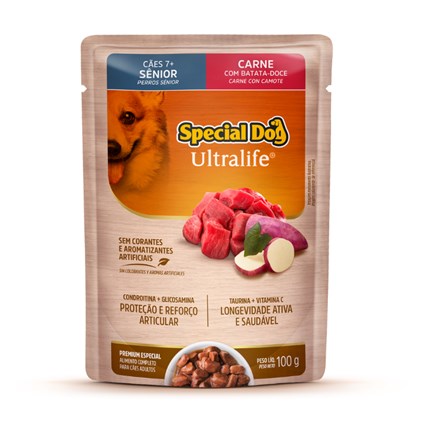 Sachê Special Dog Sênior Para Cachorros 100gr Sabor Carne Com Batata-Doce