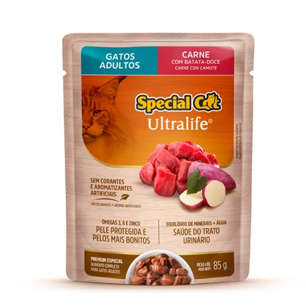 Ração Úmida Special Cat Sachê Carne para Gatos Adultos
