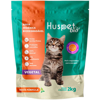 Areia Higiênica Huspet Bio Vegetal