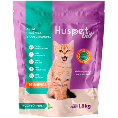 Areia Higiênica Huspet Bio Mineral
