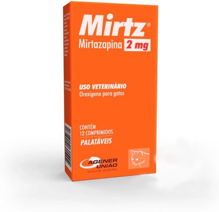 Mirtz 2mg 12 Comprimidos Suplemento para Estimular Apetite de Gatos Agener União