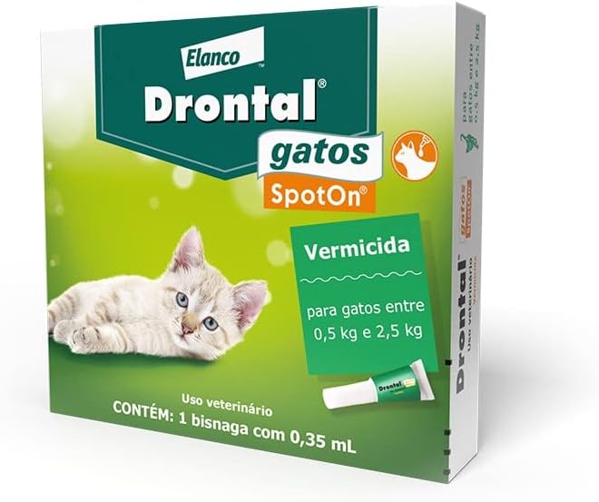 Vermífugo Drontal SpotOn para Gatos de 0,5 Kg a 2,5 Kg - 1 Bisnaga