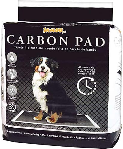 Tapete Higiênico Preto Carbon Pad Jambo 30 Unidades 80x60cm