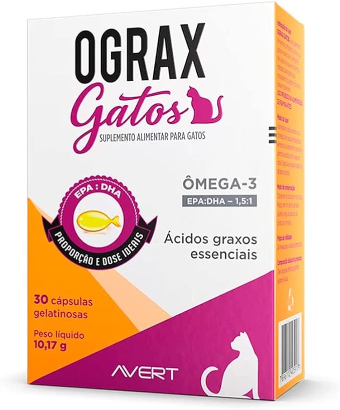 Suplemento Ograx Gatos Avert C/30 Cápsulas