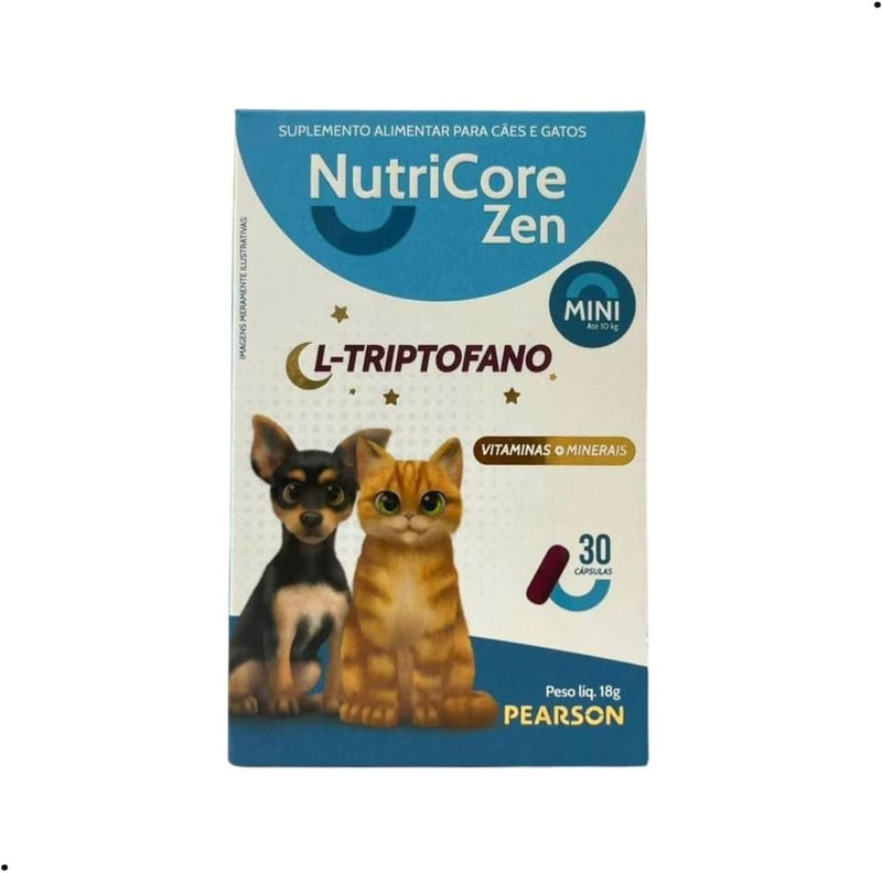Suplemento Alimentar NutriCore Zen Mini para Cães e Gatos - 30 capsulas