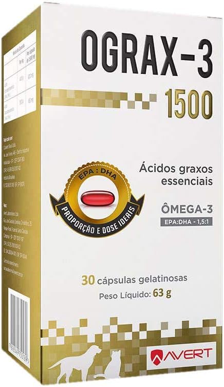Ograx-3 1500 Suplemento Alimentar para cães e gatos
