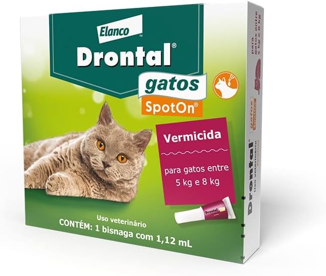 Vermífugo Drontal SpotOn para Gatos de 5 Kg a 8 Kg - 1 Bisnaga