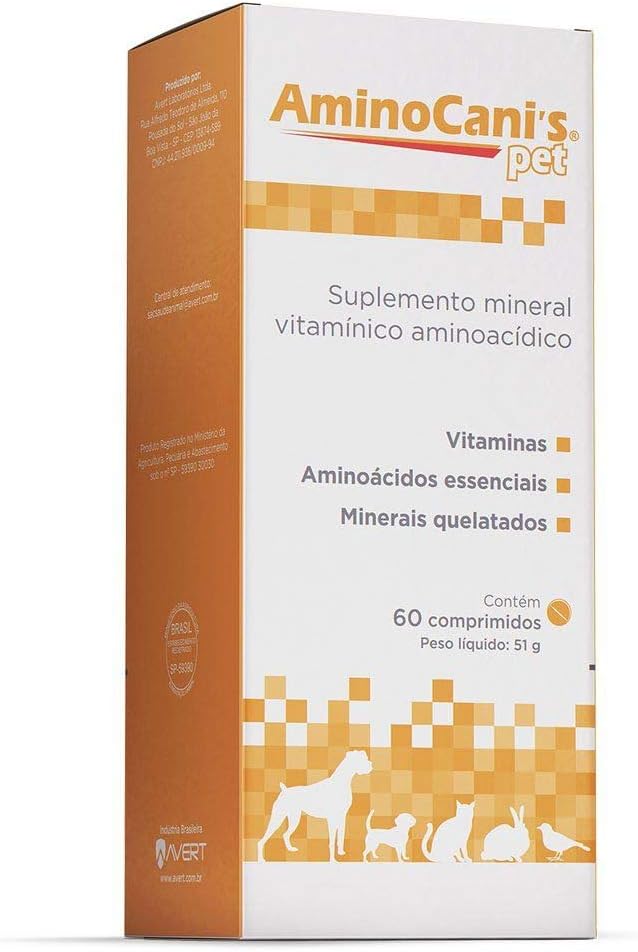 Avert Amino Canis 60 Comprimidos Para Todas As Fases