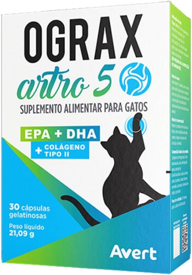 Suplemento Alimentar para Gatos Ograx Artro 5-30 cápsulas