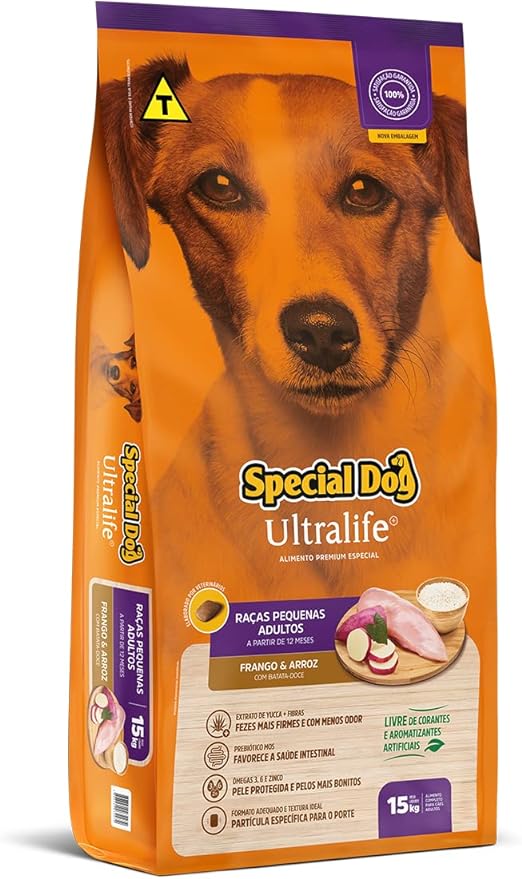 Ração Special Dog Ultralife Frango e Arroz para Cães Adultos Raças Pequenas 20kg