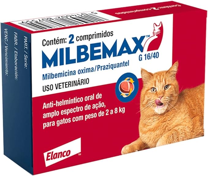 Milbemax G para Gatos 2 a 8kg com 02 Comprimidos