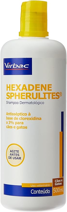 Hexadene Shampoo Dermatológico Virbac Spherulites Para Cães E Gatos - 500Ml