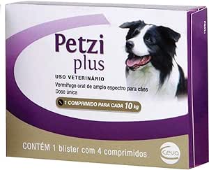 Vermífugo Petzi Plus 800mg-4 comprimidos