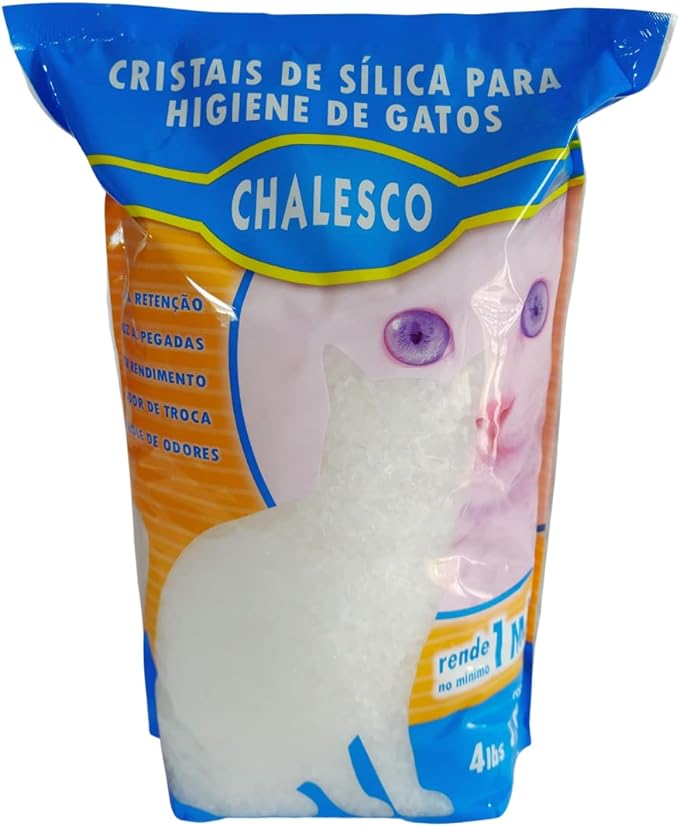 Areia Higiênica com Cristais de Sílica para Gatos, Chalesco, 1,8kg