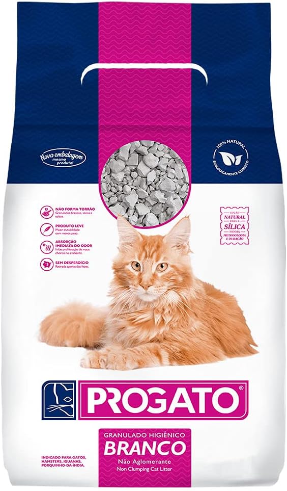Areia Higiênica Progato Branca Para Gatos 10kg