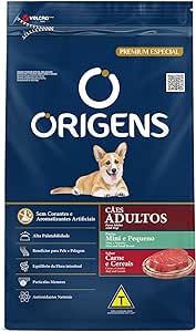 Ração Origens para Cães Adultos de Porte Mini e Pequeno Sabor Carne e Cereais-10,1kg