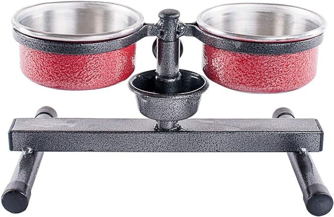 Comedouro Regulável Antiformiga Filhote Vermelho 500ml Nf Pet para Cães, Filhote