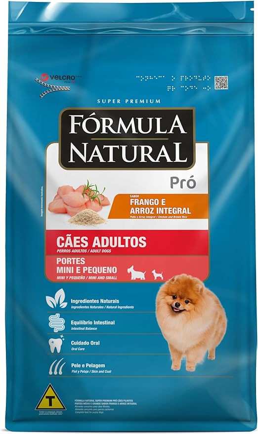 Ração Fórmula Natural Pró para Cães Adultos de Porte Mini e Pequeno Sabor Frango e Arroz Integral