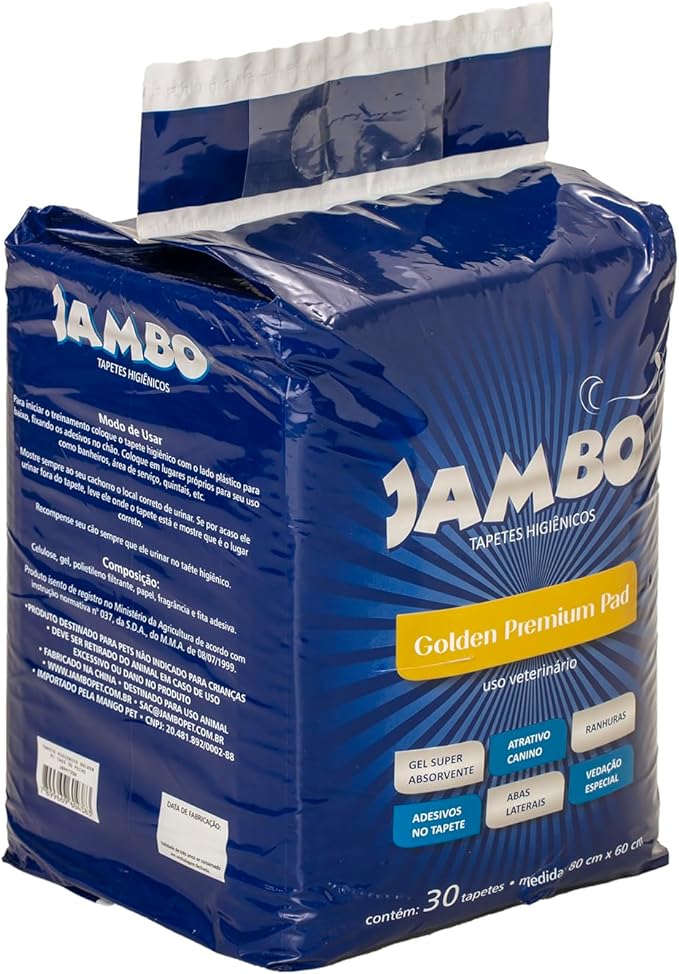 Jambo Pet, Tapete Higiênico Golden, Para Cães-30 unidades