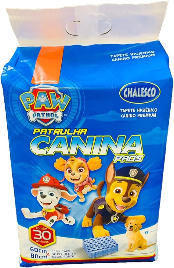 TAPETE HIGIÊNICO PARA CÃES PATRULHA CANINA CHALESCO 30UN