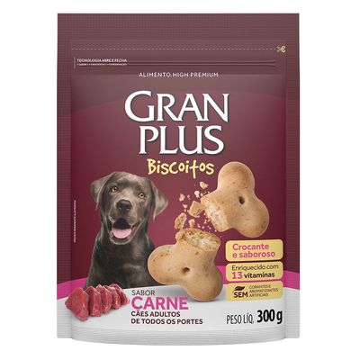 Biscoito GranPlus Cães Adultos Carne 300 g