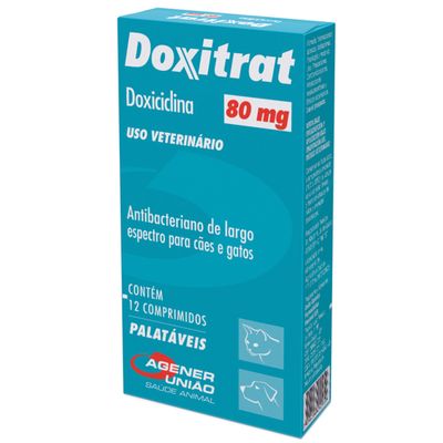 Antibiótico Doxitrat 80mg para Cães e Gatos 24 comprimidos