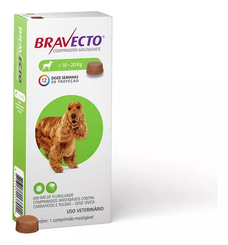 Bravecto Antipulgas Cães de 10 a 20 kg-1 comprimido