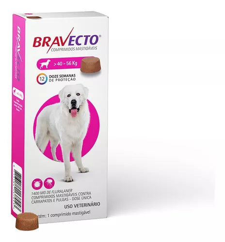 Bravecto Antipulgas Cães De 40 A 56kg-1 comprimido