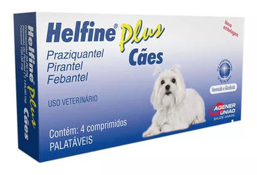 Vermífugo Para Cachorro Helfine Plus 4 Comprimidos
