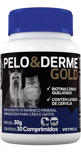Pelo E Derme Gold Suplemento Vitamínico Mineral 30 Comprimidos