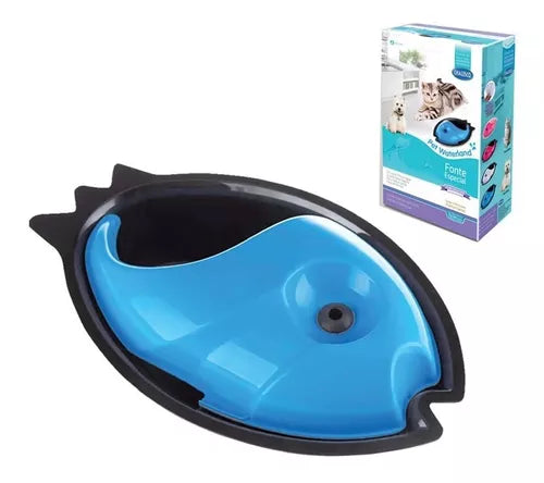 Fonte De Agua Waterland Caes Gatos 500ml 110v Azul Chalesco