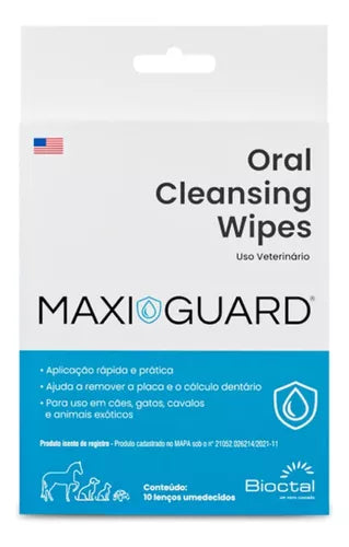 Maxi/guard Oral Cleansing Wipes Com 10 Lenços Sabor Sem Gosto