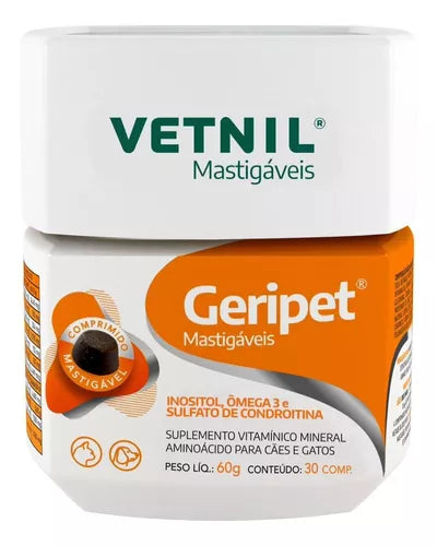 Geripet Mastigáveis 60g Suplemento Cães/gatos 30 Comp