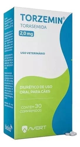 Torzemin 2mg Avert 30 Comp Diurético Para Cachorro