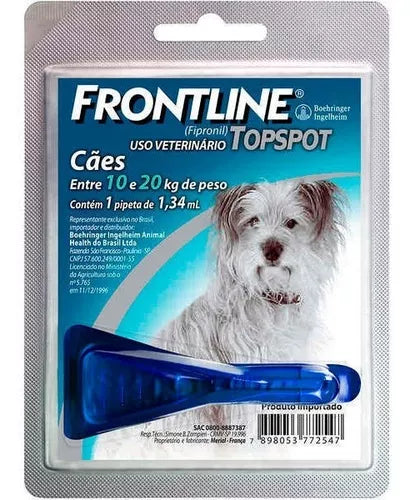 Frontline Antipulgas e Carrapatos Topspot para Cães de 10 a 20kg, azul