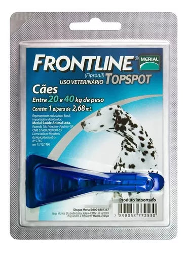 Frontline Antipulgas e Carrapatos Topspot para Cães de 20 a 40kg, azul