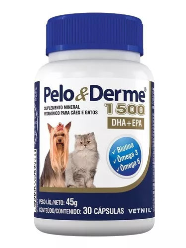 Pêlo E Derme 1500mg Dha+epa 30 Cápsulas