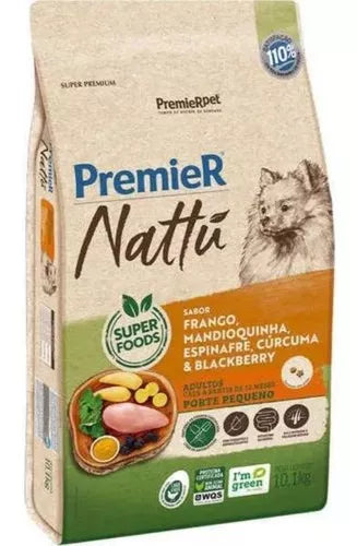 Ração Premier Nattu para Cães Adultos de Porte Pequeno Sabor Mandioquinha