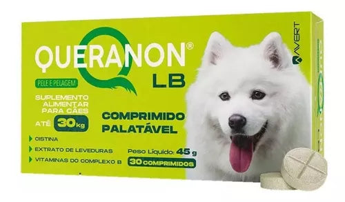 Queranon Lb Pele E Pelagem Cães Até 30kg C/30 Cápsulas Avert